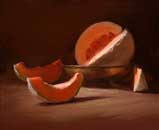 Cantaloupe in a footed-bowl